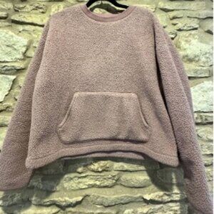GAP Sherpa Fleece Pullover Sweatshirt Size S Pink